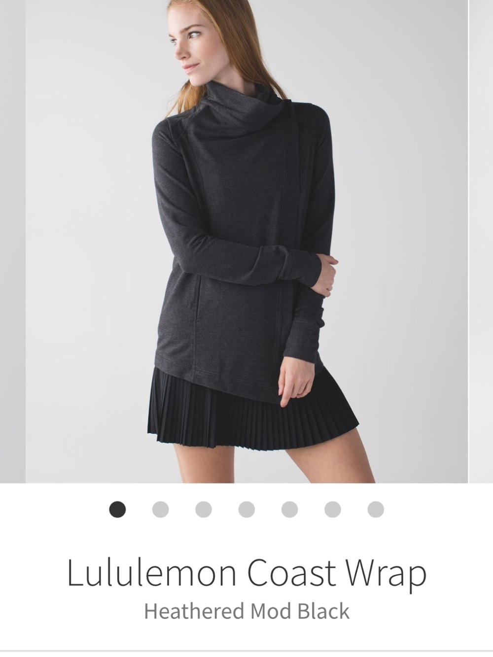 lululemon athletica Heathered Mod Black Cowl Wrap Sweater